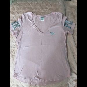 PINK Victoria's Secret Tops - PINK light pink tee with sequin detail size L PINK Victoria's Secret Tops - PINK light pink tee with sequin detail size L